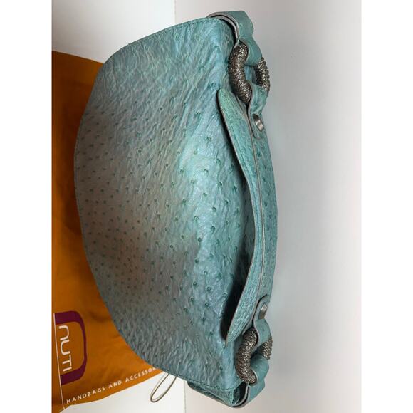 Nuti Genuine Ostrich Shoulder Hobo Handbag Made In Italy With Dust Bag Designer - Picture 4 of 12